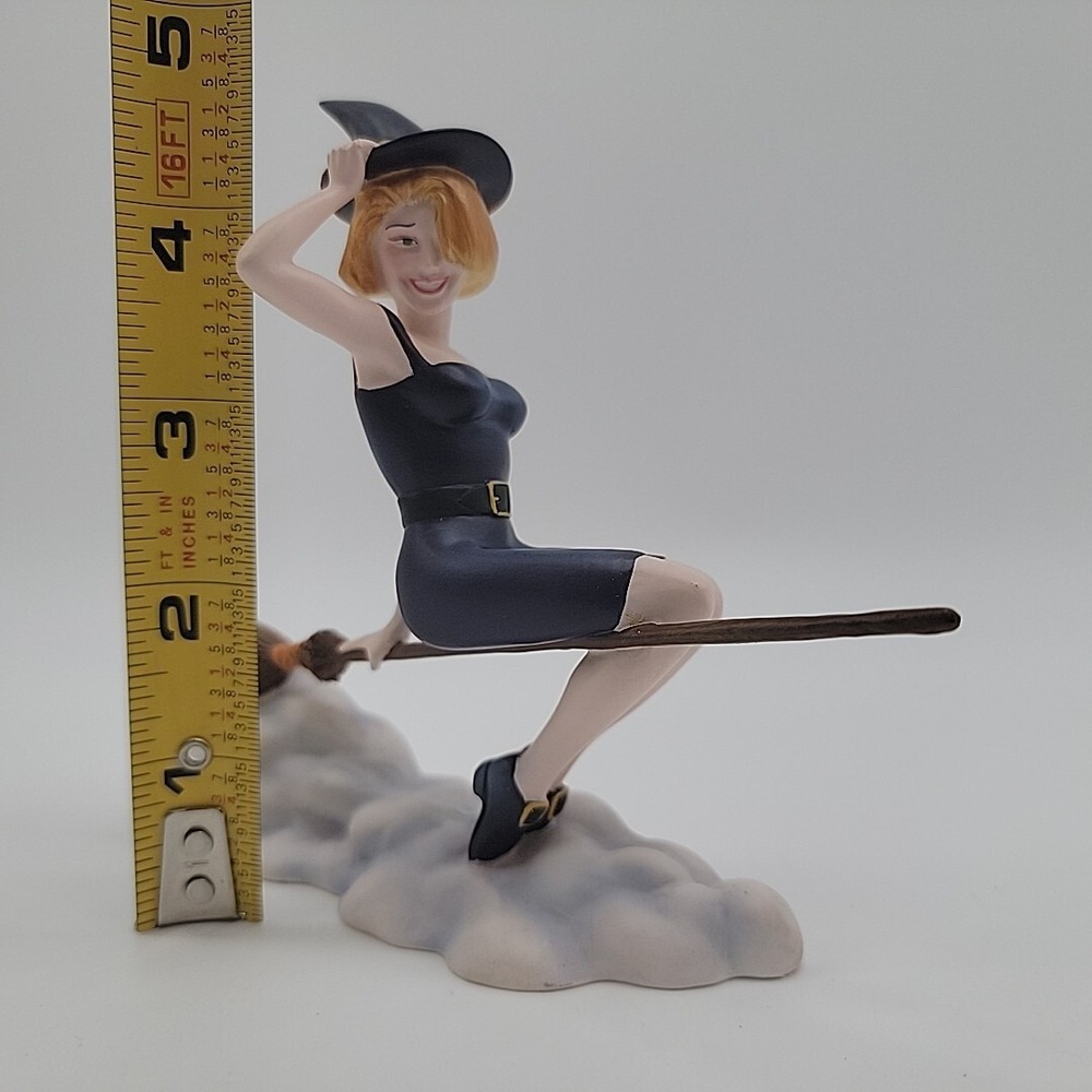 Witch Riding a Broomstick Figurine Figure Blonde Charm School Witches Pagan